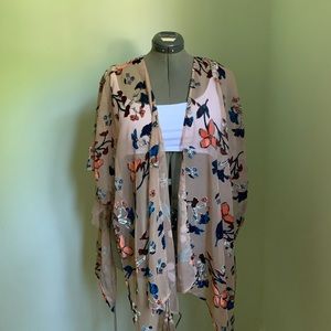 Floral sheer cardigan